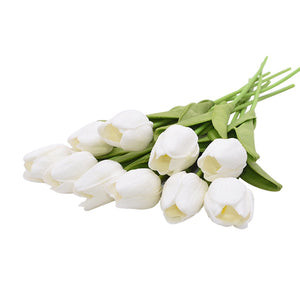 10PCS Tulip Artificial Flower Real Touch Artificial Bouquet Fake Flower for Wedding Decoration Flowers Home Garen Decor