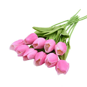 10PCS Tulip Artificial Flower Real Touch Artificial Bouquet Fake Flower for Wedding Decoration Flowers Home Garen Decor