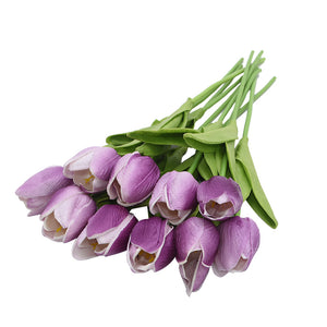 10PCS Tulip Artificial Flower Real Touch Artificial Bouquet Fake Flower for Wedding Decoration Flowers Home Garen Decor