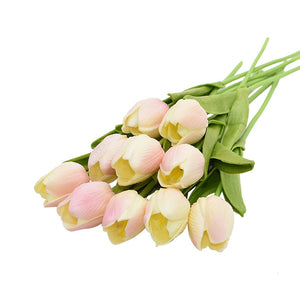 10PCS Tulip Artificial Flower Real Touch Artificial Bouquet Fake Flower for Wedding Decoration Flowers Home Garen Decor