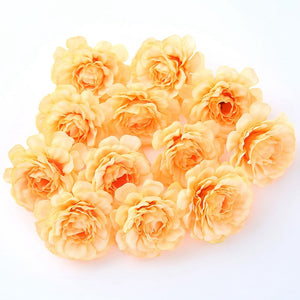 10pcs/lot Artificial Flowers Silk Rose Head Wedding Decorations For Home Bride Bouquet DIY Headdress Garland Fake Flower Newyear