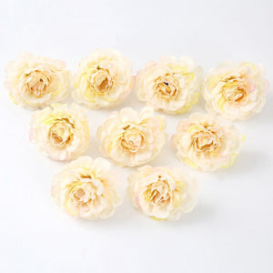 10pcs/lot Artificial Flowers Silk Rose Head Wedding Decorations For Home Bride Bouquet DIY Headdress Garland Fake Flower Newyear