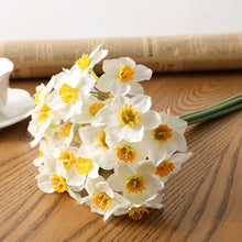 Cargar imagen en el visor de la galería, 6pcs/Lot Home Room Artificial Simulation Narcissus Flower Living Room Window Decor Fake Flowers Wedding Scene Decor Daffodil
