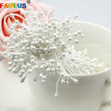 Cargar imagen en el visor de la galería, 100pcs/Lot Artificial Flowers Stamens Pearl Flower Stamen Floral Stamen for Cake Mini Rose Wedding Decoration Artificial Flowers
